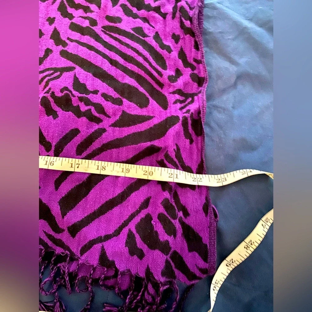 Black & Purple Animal Print Scarf - Sarong